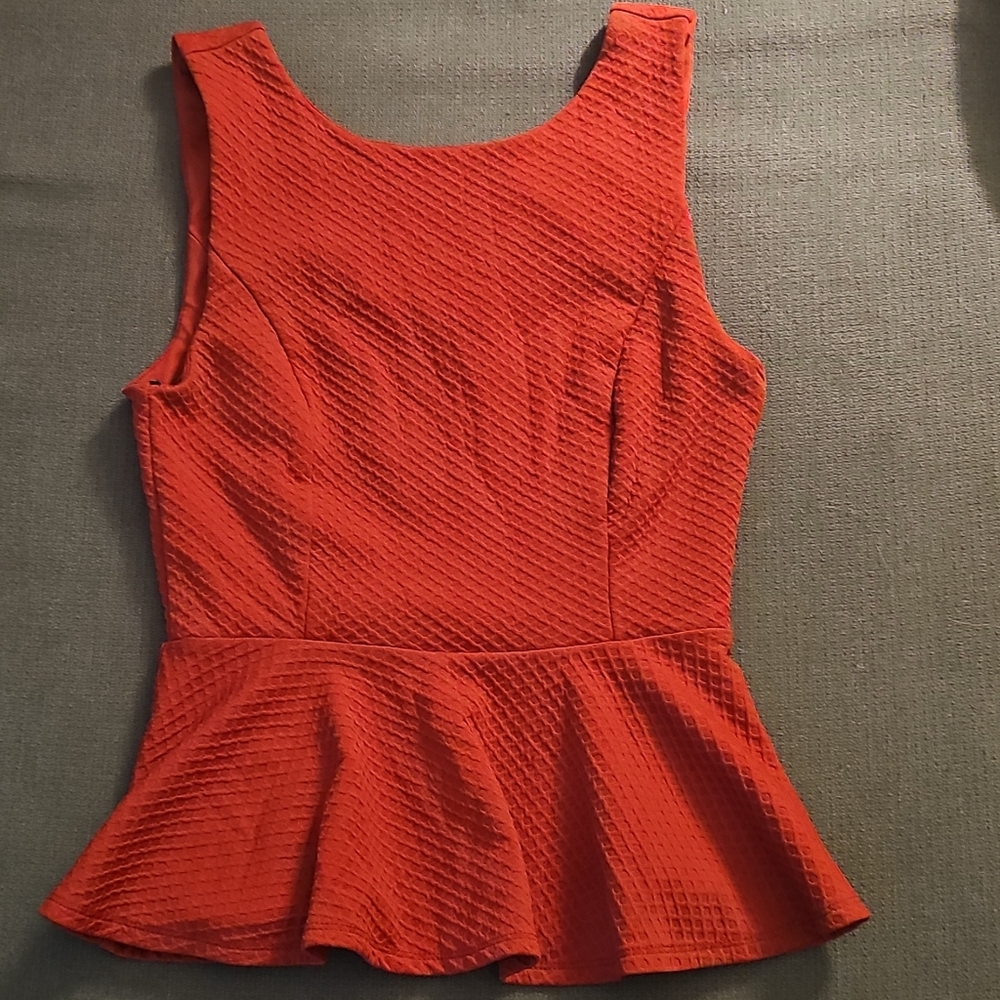 Forever 21 Vibrant Red Textured Blouse